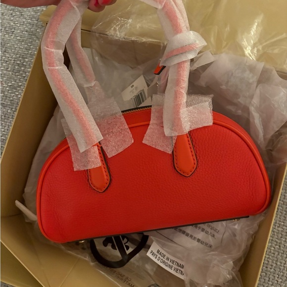 Michael Kors Lulu Mini Satchel Optic Orange Leather – NWT - Picture 7 of 15